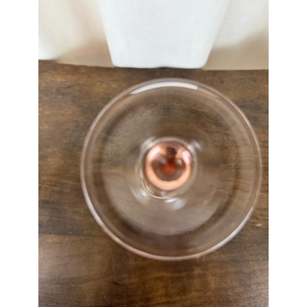 VTG 1980s Set of THREE Luminarc France Pink Stem Champagne‎ Flutes 9
